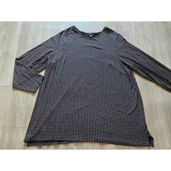 Jjill Wearever Collection Womens 2X Black & White Grid Tunic Top - Picture 3 of 7